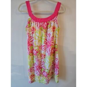 Nautica‎ Women's Tropical Floral Tank Dress Pink Green White Size L